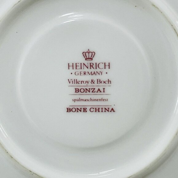 Heinrich Villeroy Boch Bonzai Plate Saucer Dish Lot Butter Salad Flower Germany - Picture 8 of 8